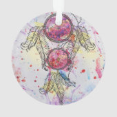 Aquarellskizze Dreamcatcher "Chase your Dreams" Ornament (Rückseite)