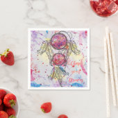 Aquarellskizze Dreamcatcher "Chase your Dreams" Serviette (Beispiel)