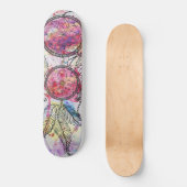 Aquarellskizze Dreamcatcher "Chase your Dreams" Skateboard (Vorderseite)