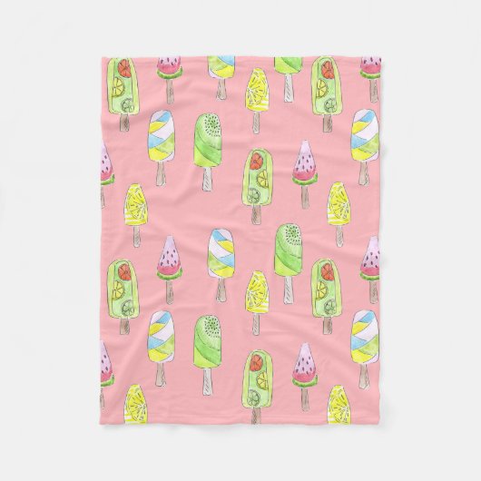 Aquarellskizze leckeres Desserteiscartoo Fleecedecke (Vorderseite)