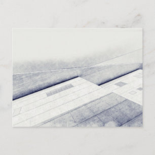 Aquarellskizze Modernes Haus Postkarte