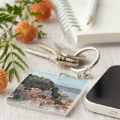 Aquarellskyline von Lissabon Schlüsselanhänger (Vorderseite rechts)