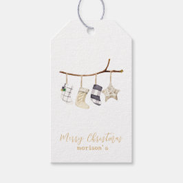 Aquarellsocken für Weihnachten Napkins Geschenkanhänger