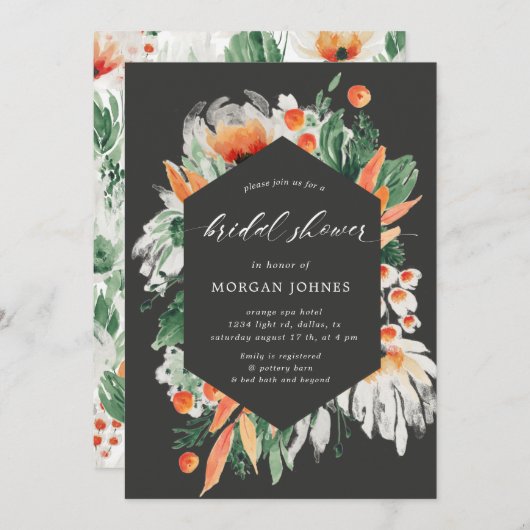 Aquarellsommerliche Wildblumen Brautparty laden (Vorne/Hinten)