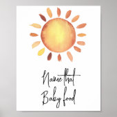 Aquarellsonne - Name dieses Babynahrung Poster (Vorne)