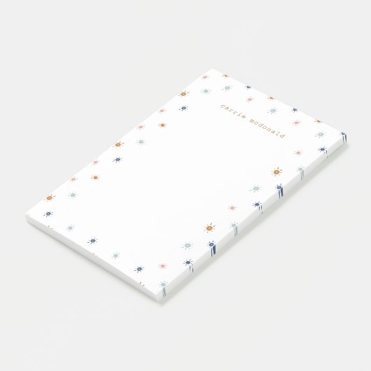 Aquarellsonnen in Erdtönen Post-it Klebezettel (angewinkelt)