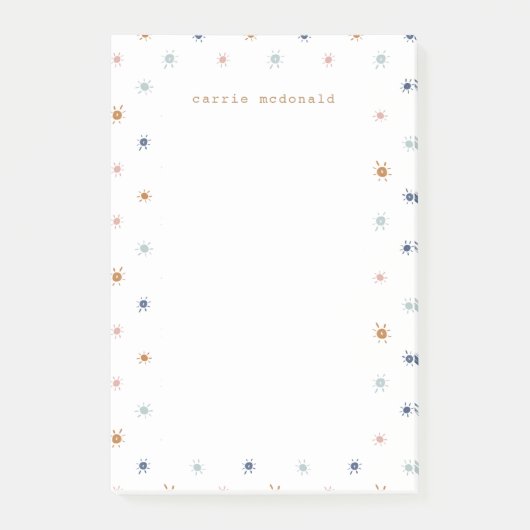 Aquarellsonnen in Erdtönen Post-it Klebezettel (Vorderseite)