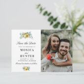 Aquarellsonnenblume Save the Date Fotokarte (Stehend Vorderseite)