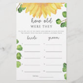 Aquarellsonnenblume Wie alt waren sie ein Bridgesp (Vorderseite)