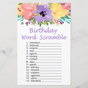 Aquarellspiele Blume GEBURTSTAG