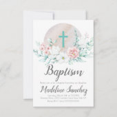 AquarellSpring Taufe Floral Baby Dedication Einladung (Vorderseite)