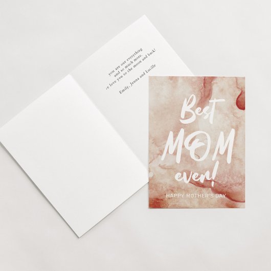 Aquarellspritze Mama, die beste Tageskarte für Mut Karte