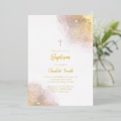 Aquarellspritze Taufen Folieneinladung (Stehend vorne)