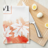 Aquarellspülen und Monogramm Geschirrtuch (Viertel Falte)