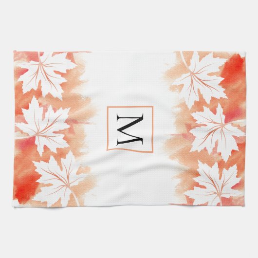 Aquarellspülen und Monogramm Geschirrtuch (Horizontal)