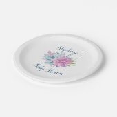 Aquarellspülmittel Babydusche Pappteller (Schrägansicht)