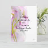 Aquarellspülungen Hochzeitsfeiern - Rosa Blume (Stehend Vorderseite)