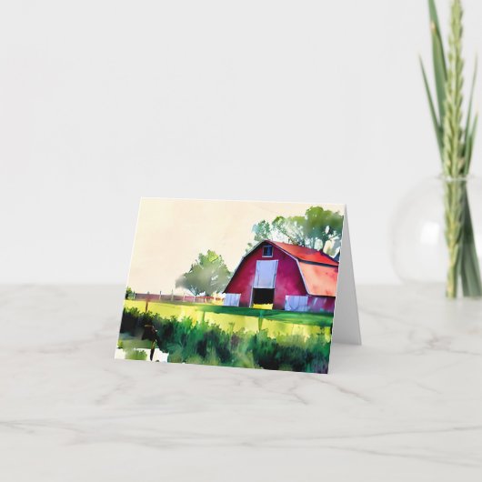 Aquarellstall individuell anpassbar karte (Vorderseite)