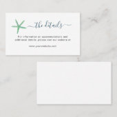 Aquarellstar Beach Hochzeitskarte Platzkarte (Vorne/Hinten)