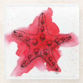 AquarellStarfish Glasuntersetzer (Vorderseite)