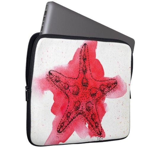 AquarellStarfish Laptopschutzhülle (Vorne Rechts)