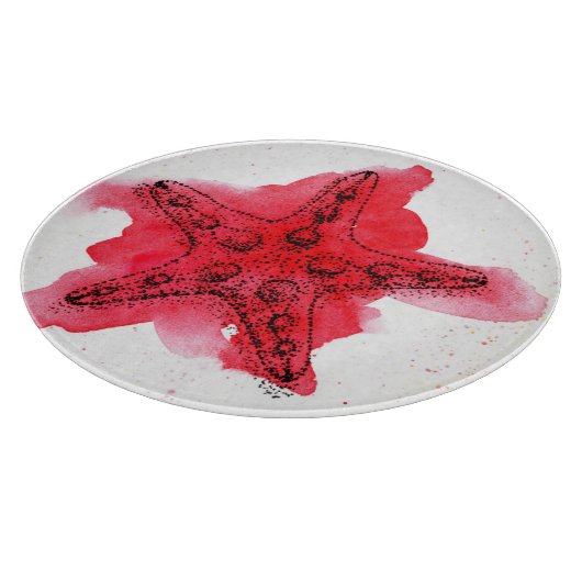 AquarellStarfish Schneidebrett (Ecke)