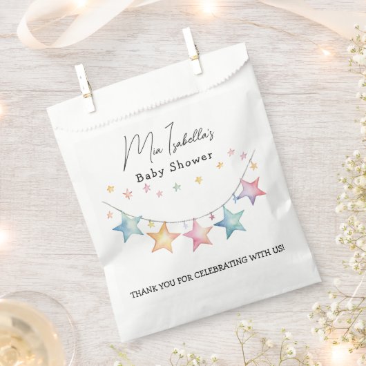 Aquarellstars Babydusche bevorzugt Taschen Geschenktütchen (Ausgeschnitten)