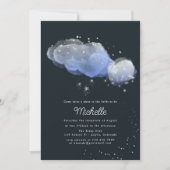 Aquarellstars Nachtdusche Einladung (Vorderseite)