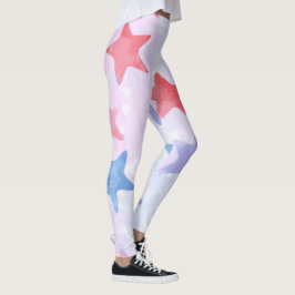 Aquarellstars Patriotischer 4. Juli Leggings
