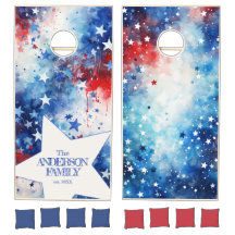 Aquarellstars Streifen American Stolz Familienname