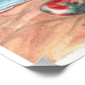 Aquarellstein am Ostseestrand Poster (Ecke)