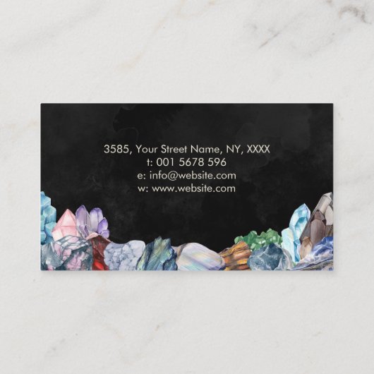 Aquarellsteine - Kristalle Visitenkarte (Rückseite)