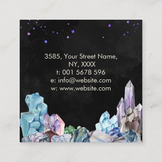 Aquarellsteine - Kristalle Visitenkarte (Rückseite)