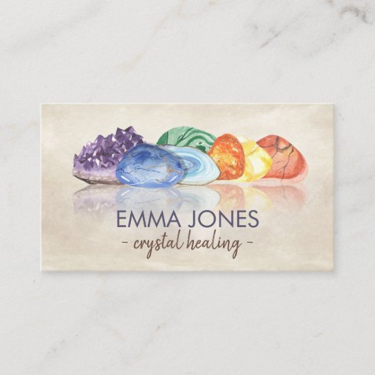 Aquarellsteine - Kristalle Visitenkarte (Vorderseite)