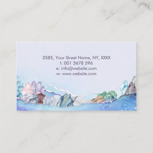 Aquarellsteine - Kristalle Visitenkarte (Rückseite)