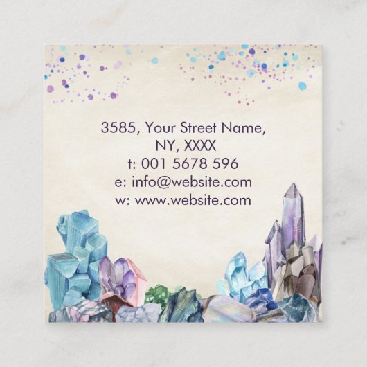 Aquarellsteine - Kristalle Visitenkarte (Rückseite)