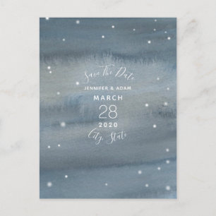 Aquarellsteine Save the Date Postkarte