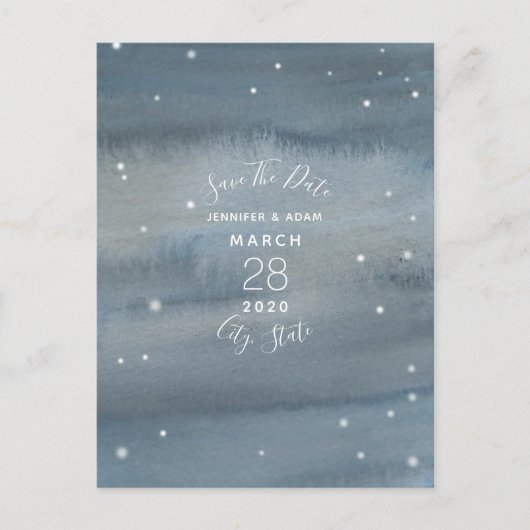 Aquarellsteine Save the Date Postkarte (Vorderseite)