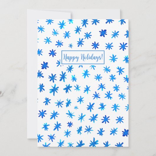 Aquarellsterne - blau feiertagskarte (Vorderseite)