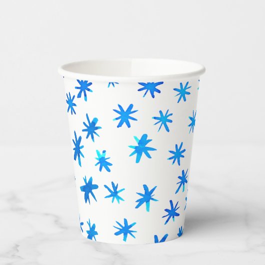 Aquarellsterne - blau pappbecher (Links)