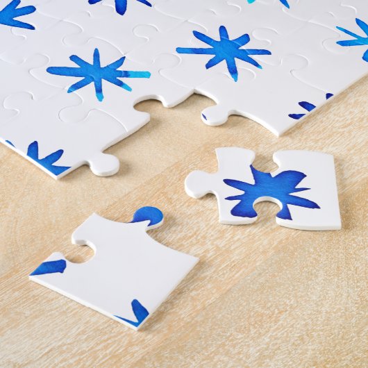Aquarellsterne - blau puzzle (Seite)