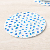 Aquarellsterne - blau runder pappuntersetzer (Angewinkelt)