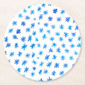 Aquarellsterne - blau runder pappuntersetzer (Vorderseite)
