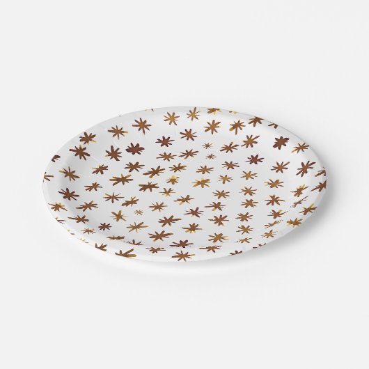 Aquarellsterne - gelb pappteller (Schrägansicht)