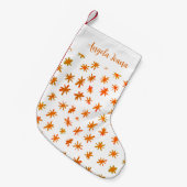 Aquarellsterne mit Namen - orange Kleiner Weihnachtsstrumpf (Vorderansicht (hängend))