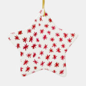 Aquarellsterne mit Namen - rot Keramik Ornament (Hinten)