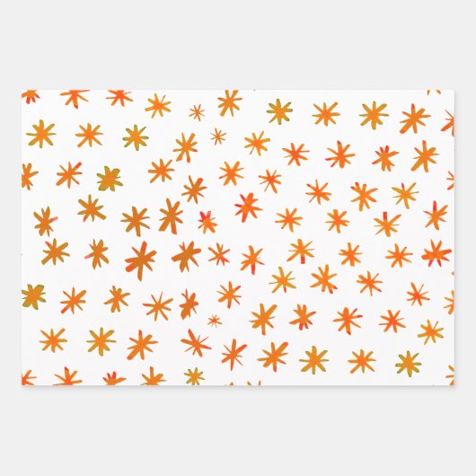 Aquarellsterne - orange geschenkpapier set (Vorderseite 2)