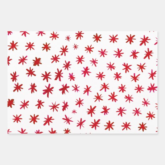 Aquarellsterne - rot geschenkpapier set (Vorderseite)