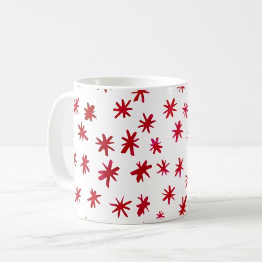 Aquarellsterne - rot kaffeetasse (Vorderseite Links)