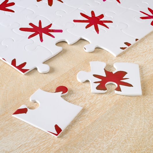 Aquarellsterne - rot puzzle (Seite)